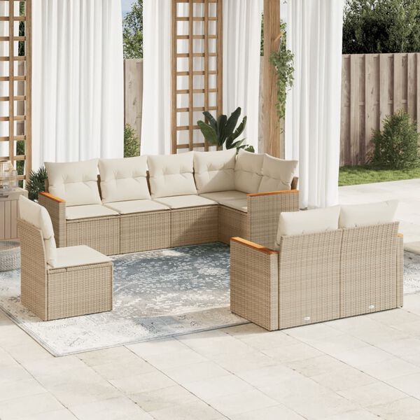 vidaXL Garden Sofa Set Beige