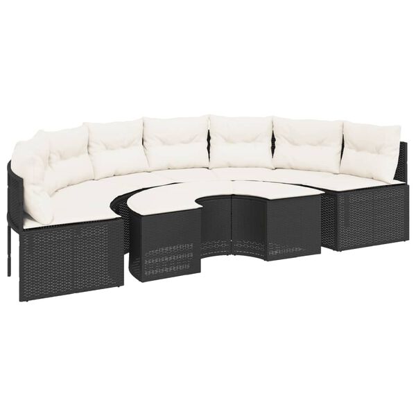 vidaXL Patio Sofa Set Black, Cream white