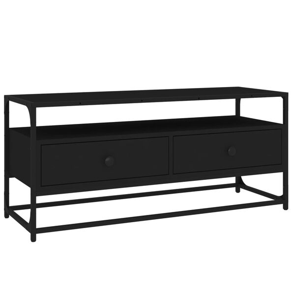 vidaXL TV Cabinet Black Engineered wood and steel Medium TV Cabinet
