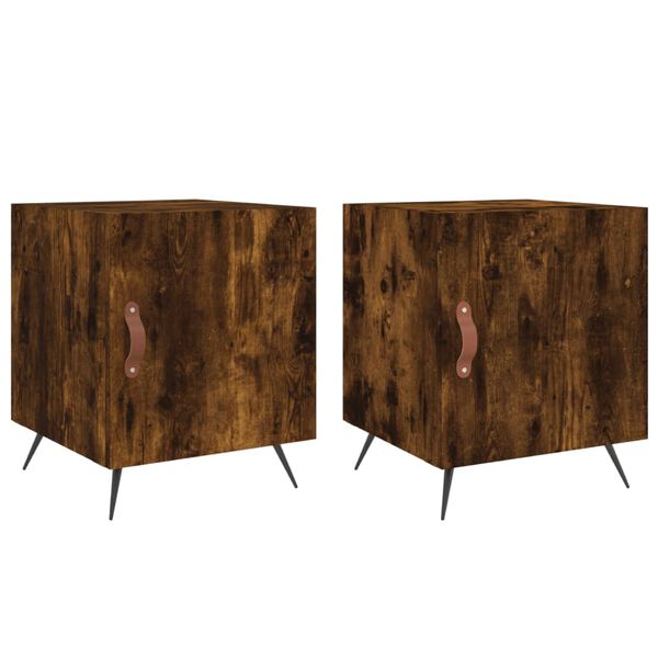 vidaXL Bedside Cabinet Set of 2 Smoked Oak