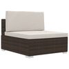 vidaXL Sofa Set Brown and cream white PE rattan and powder-coated steel