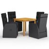 vidaXL Garden Dining Set Black