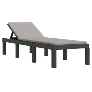 vidaXL Sun Lounger Anthracite Polypropylene Standard Convertible