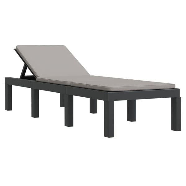 vidaXL Sun Lounger Anthracite Polypropylene Standard Convertible