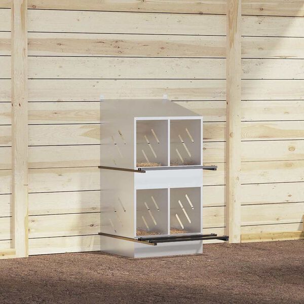 vidaXL Chicken Nesting Box Galvanized Silver