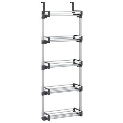vidaXL Door Organizer with 5 Shelves 20.5"x7.9"x53.1" Aluminum