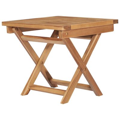 vidaXL Folding Sun Lounger with Table Solid Teak Wood