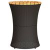vidaXL Garden Side Table Black PE rattan, powder-coated steel, acacia wood