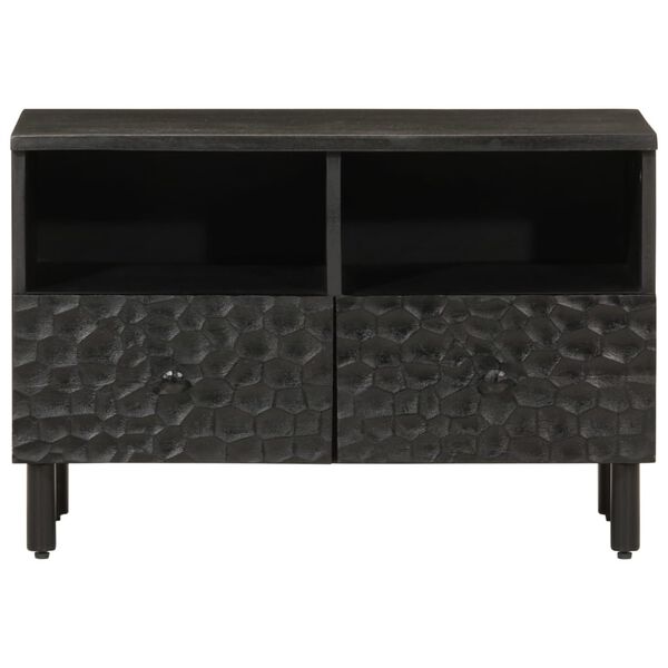 vidaXL TV Cabinet Black Solid mango wood, iron, engineered wood Medium