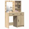 vidaXL Dressing Table Set with LED 2 pcs Sonoma Oak Engineered Wood