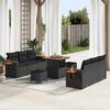 vidaXL Garden Sofa Set 9 pcs Black Poly Rattan and Powder-Coated Steel