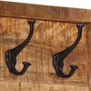 vidaXL Coat Rack Natural Brown Solid Mango Wood, Iron Medium Wall Mount