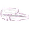 vidaXL Bed Frame with LED without Mattress "Hvar" Light Gray 72"x83.9"Fabric