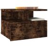 vidaXL Floating Nightstand Set of 2 Smoked Oak Engineered Wood Compact