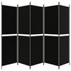 vidaXL 5-Panel Room Divider Black 98.4"x70.9" Fabric
