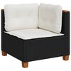 vidaXL Garden Sofa Set Black and Cream White
