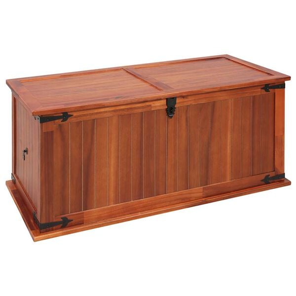 vidaXL Storage Chest Brown Solid acacia wood, MDF 31.1 x 13.4 x 12.6 in