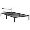 vidaXL Bed Frame Black Metal Twin Classic/Traditional Bed Frame