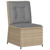 vidaXL Patio Lounge Set Beige PE rattan Large Removable Covers