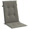 vidaXL Highback Chair Cushion Set of 2 Melange dark grey 100% polyester