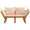 vidaXL Garden Bench Acacia wood with Beige cushions