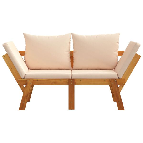 vidaXL Garden Bench Acacia wood with Beige cushions