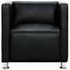 vidaXL Armchair Black Faux leather, Metal Compact Durable Armchair