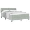 vidaXL Box Spring Bed with Mattress Light gray 62.99 x 78.74 in Velvet