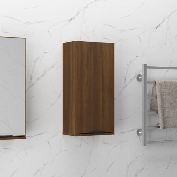 vidaXL Bathroom Cabinet Brown Oak Engineered wood Medium Wall mounting