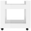 vidaXL Desk Trolley High Gloss White 23.6x17.7x23.6" Engineered Wood