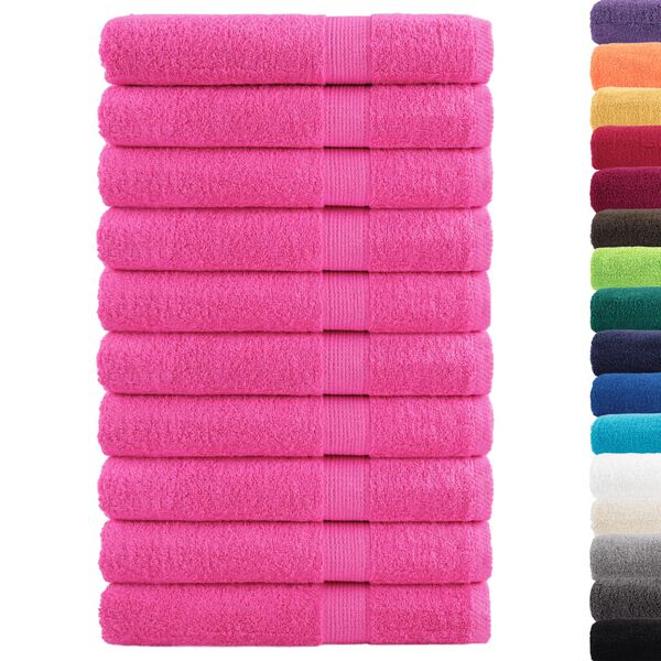 vidaXL Sauna Towel Set of 10 Pink 100% Cotton 31.5 x 78.7 in