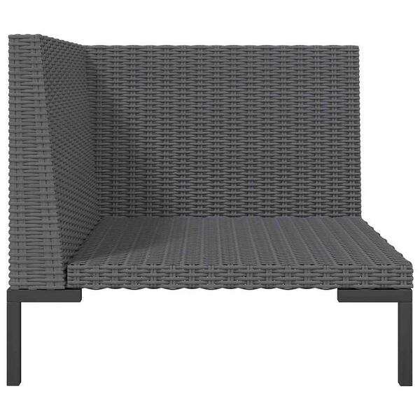 vidaXL Garden Sofa Dark gray, Black