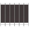 vidaXL 6-Panel Room Divider Brown 94.5"x78.7" Fabric