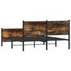 vidaXL Bed Frame Smoked Oak Steel, Engineered Wood King Size Bed Frame