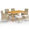 vidaXL Dining Set Beige, Cream White