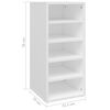 vidaXL Shoe Cabinet Set of 2 White Engineered Wood Medium Shoe Cabinet
