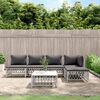 vidaXL Garden Lounge Set White Woven fabric 6 Piece Set Modular