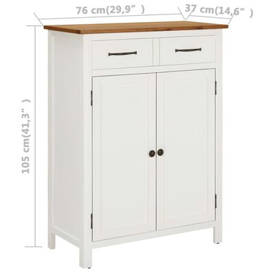 vidaXL Shoe Cabinet 29.9"x14.6"x41.3" Solid Oak Wood