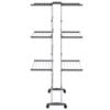 vidaXL 3-Tier Laundry Drying Rack with Wheels Silver 23.6"x27.6"x50.8"