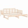 vidaXL Day Bed Natural Wood Solid pine wood Fits 31.5 x 79 in mattress