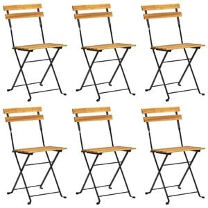 vidaXL Garden Chair Set of 6 Brown Solid Acacia wood Standard