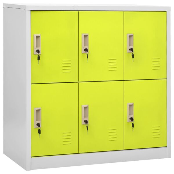 vidaXL Locker Cabinet Set of 5 Light Grey and Green Steel Medium Locks