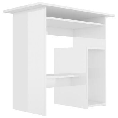 vidaXL Desk High Gloss White 31.5"x17.7"x29.1" Engineered Wood