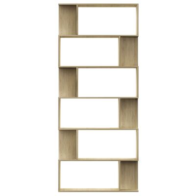 vidaXL Book Cabinet/Room Divider Sonoma Oak 31.5"x9.4"x75.6" Chipboard