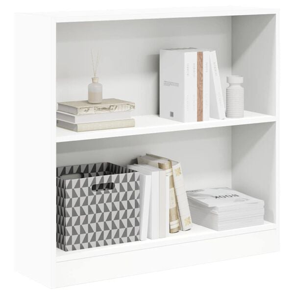 vidaXL Bookshelf White Engineered wood Compact Bookshelf Rectangular