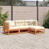 vidaXL Garden Sofa Set Wax brown Solid pine wood Large Modular
