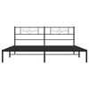 vidaXL Bed Frame Black Powder-Coated Steel Double Bed Frame