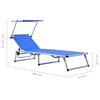 vidaXL Sun Lounger Blue Aluminum, Textilene Standard Foldable