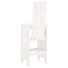 vidaXL Bar Stool Set of 2 White Solid pine wood Standard Footrest