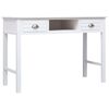 vidaXL Desk White Solid Paulownia wood and Solid Poplar wood Medium Desk